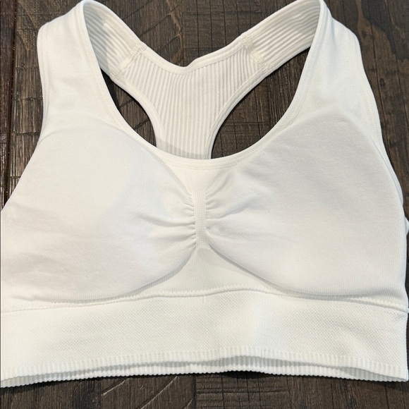 New Balance Set of 2 Sports Bras Racerback Ribbed White and Blue NWOT S - Picture 6 of 16